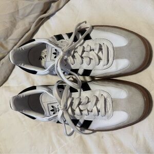 Adidas White/Black Sambaes Classic Sneakers